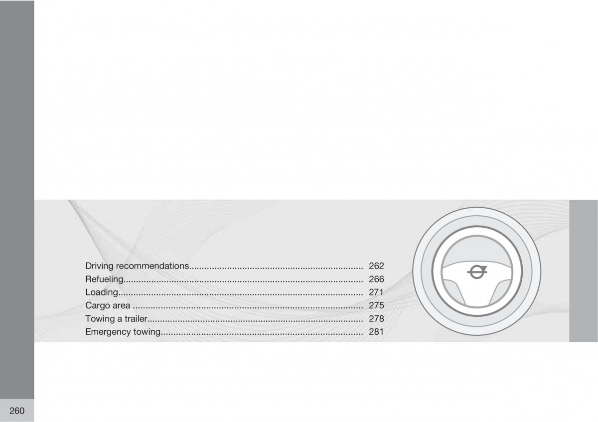 Volvo XC60 I 1 owners manual / page 260