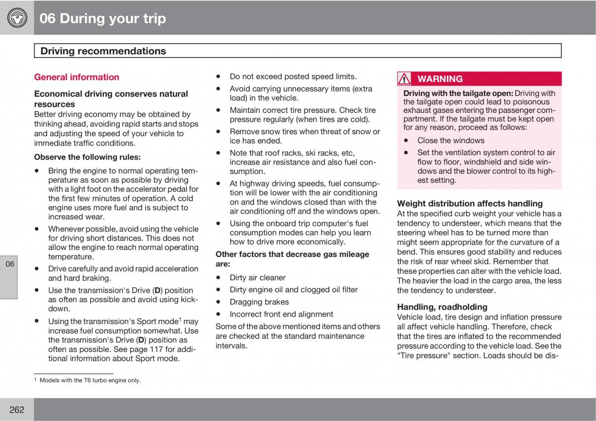 Volvo XC60 I 1 owners manual / page 262