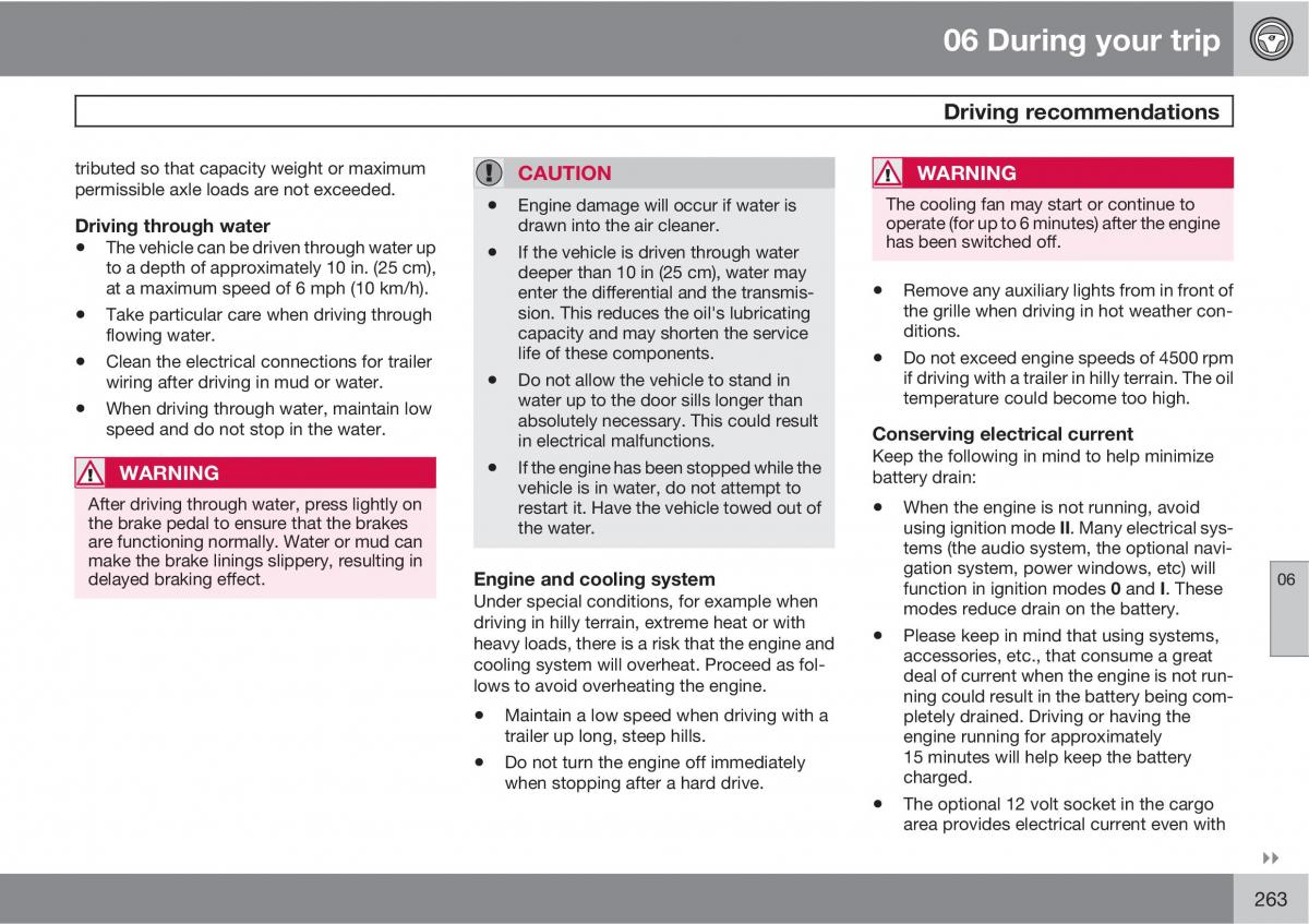 Volvo XC60 I 1 owners manual / page 263