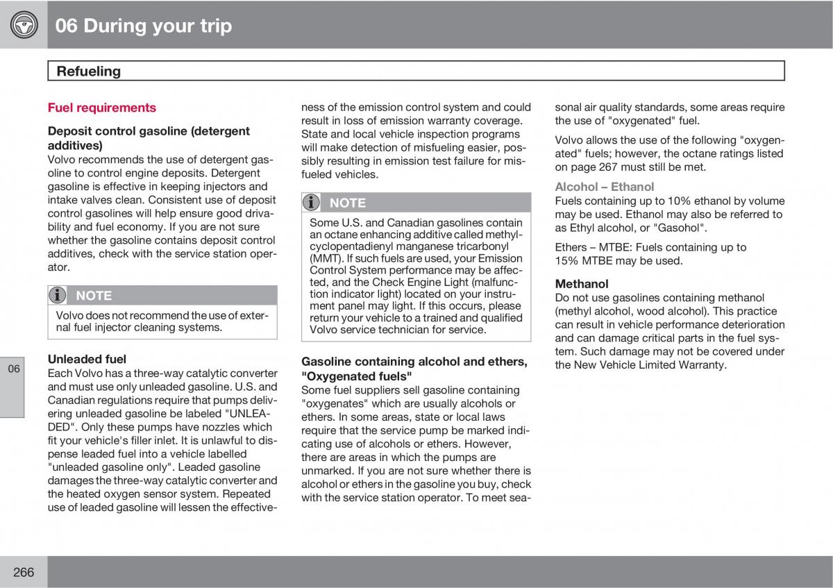 Volvo XC60 I 1 owners manual / page 266