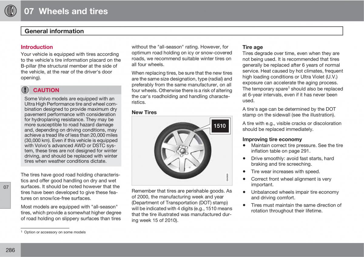 Volvo XC60 I 1 owners manual / page 286