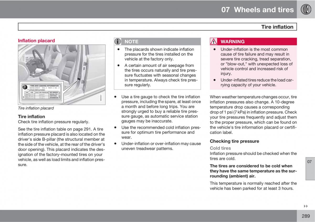 Volvo XC60 I 1 owners manual / page 289