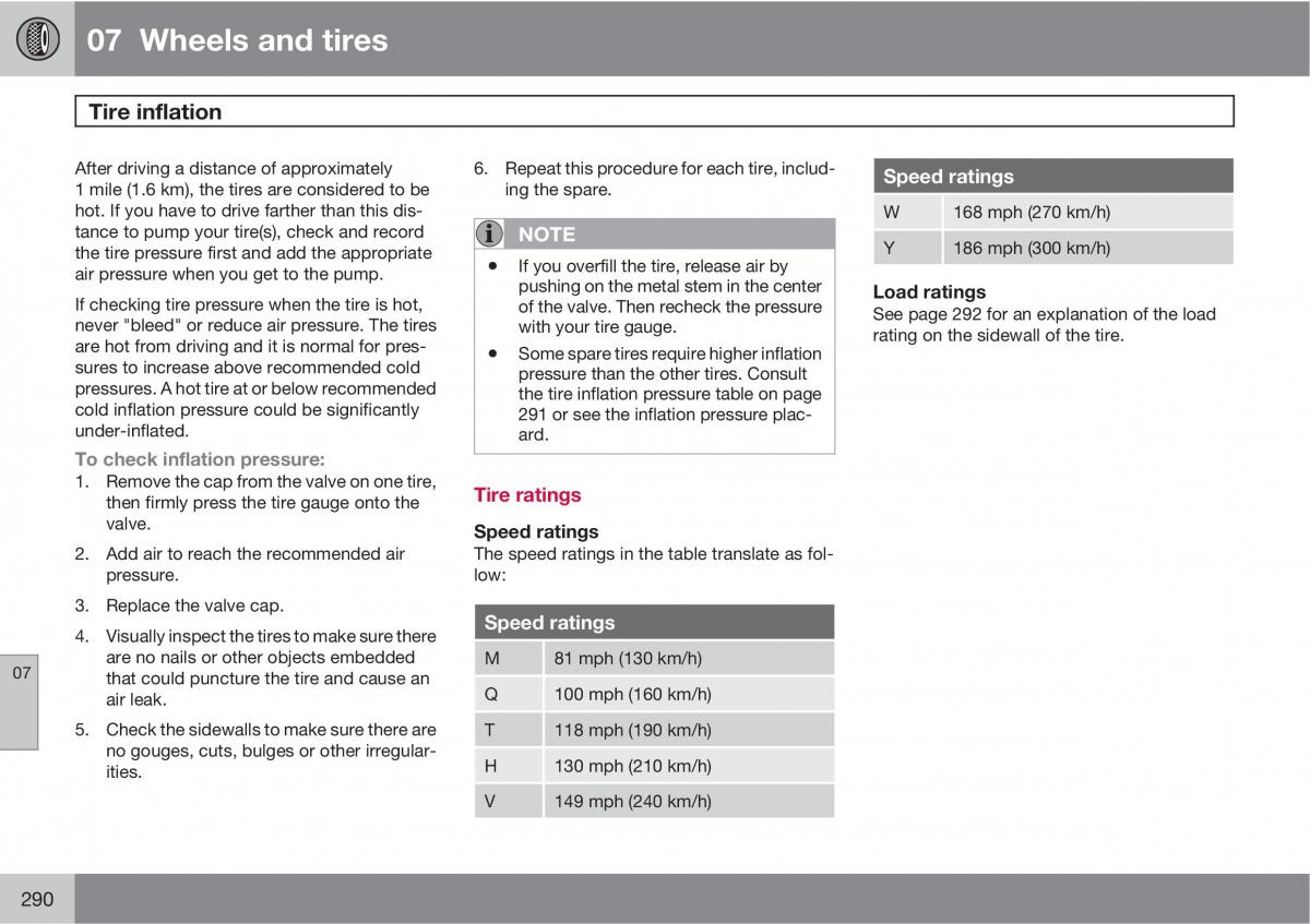 Volvo XC60 I 1 owners manual / page 290