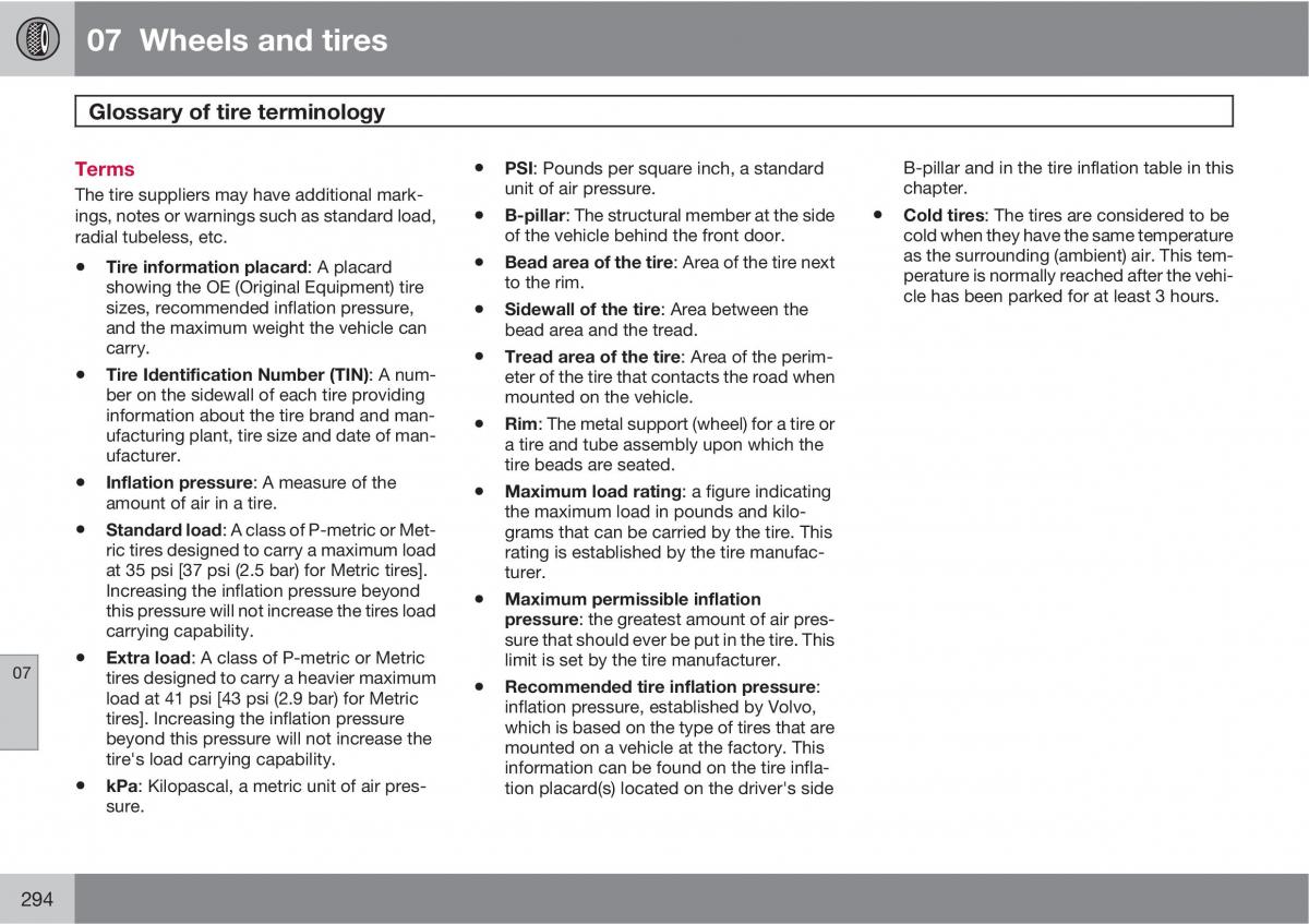 Volvo XC60 I 1 owners manual / page 294