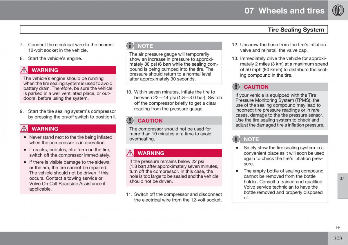 Volvo XC60 I 1 owners manual / page 303