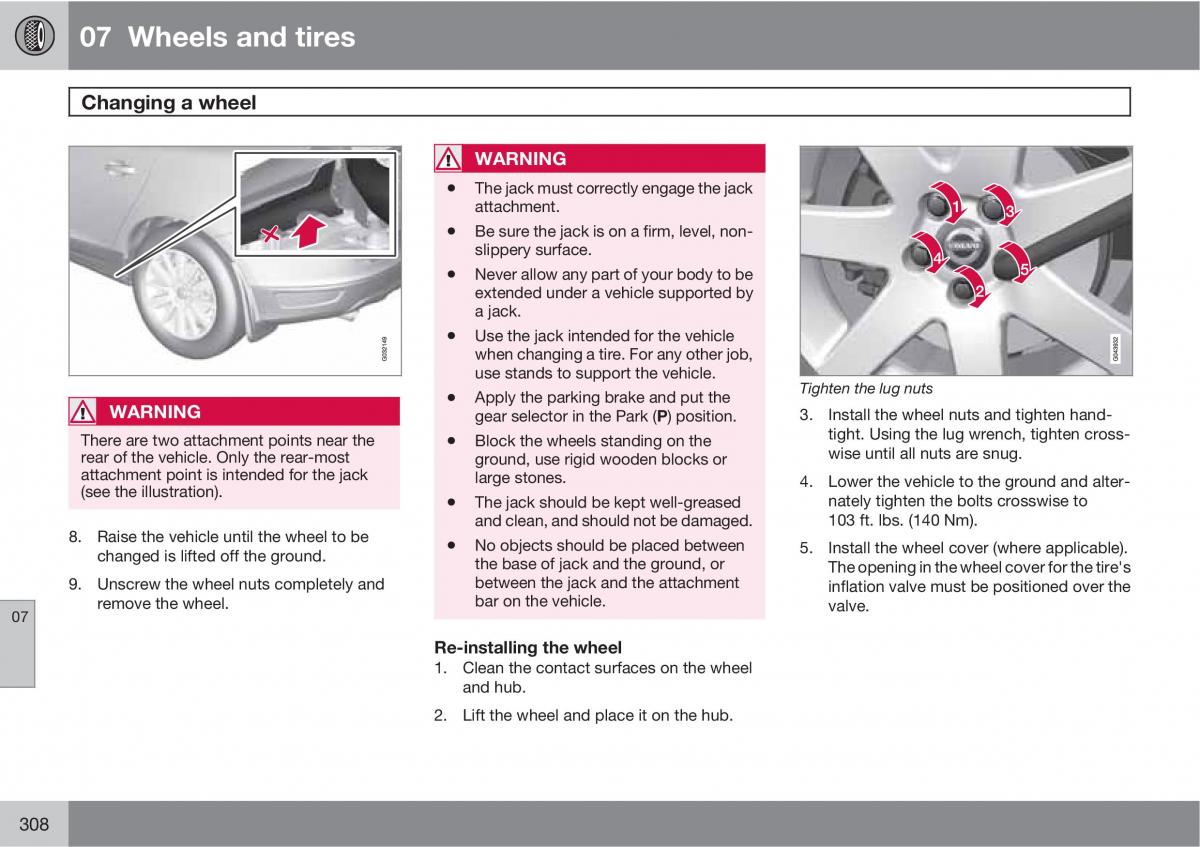 Volvo XC60 I 1 owners manual / page 308