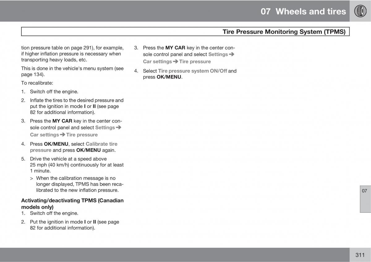 Volvo XC60 I 1 owners manual / page 311