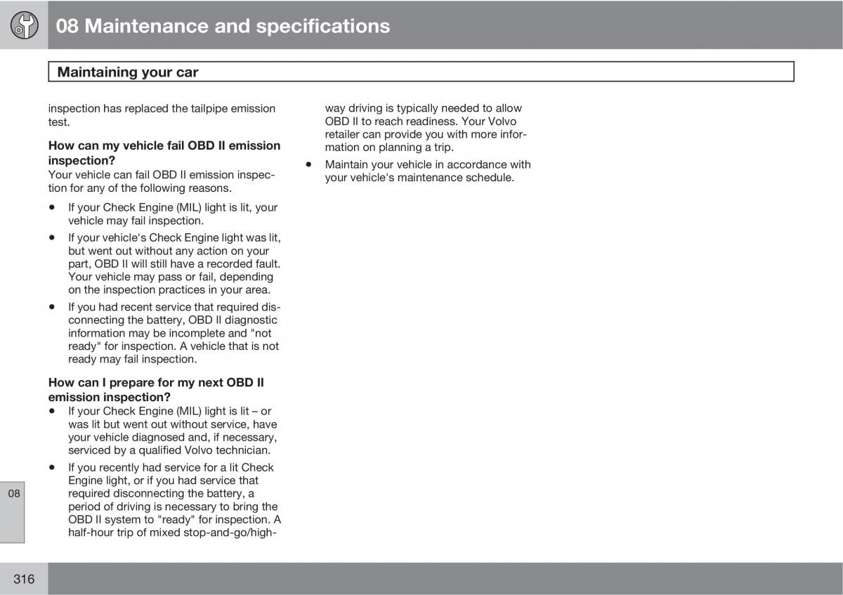 Volvo XC60 I 1 owners manual / page 316