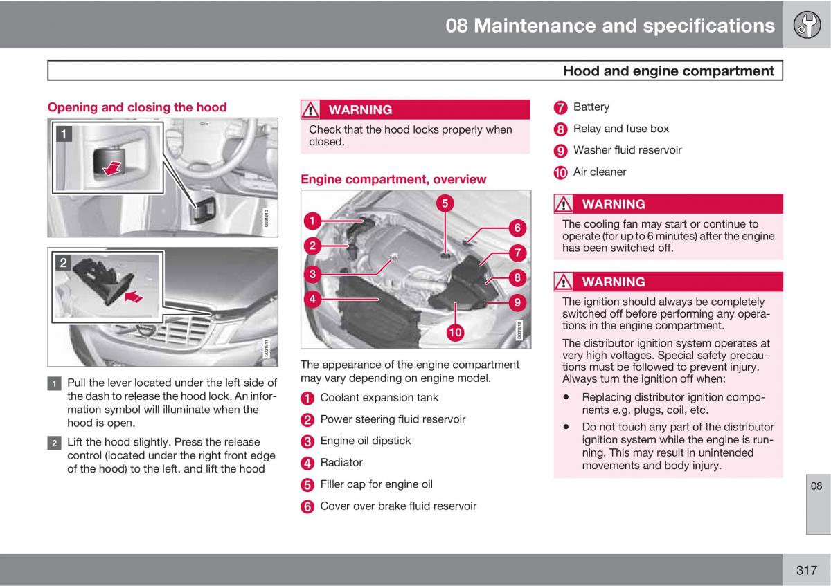 Volvo XC60 I 1 owners manual / page 317