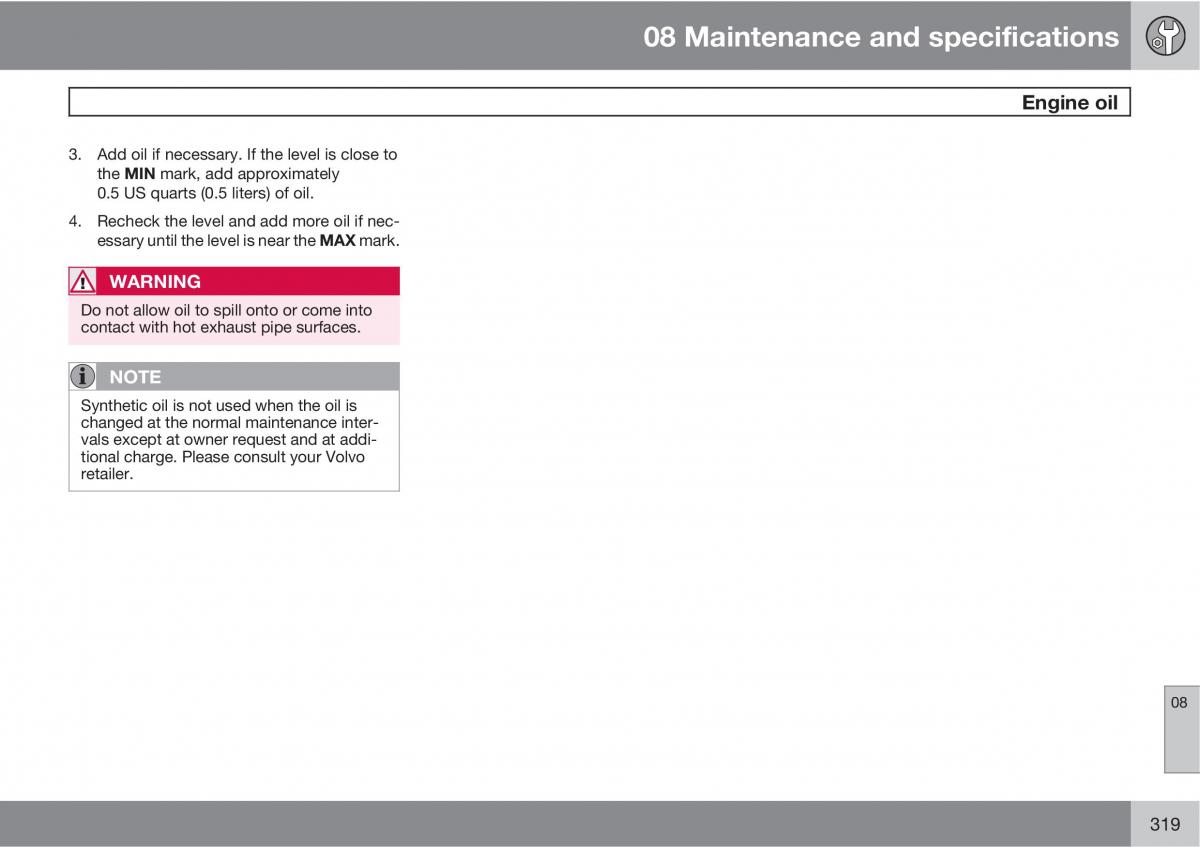 Volvo XC60 I 1 owners manual / page 319