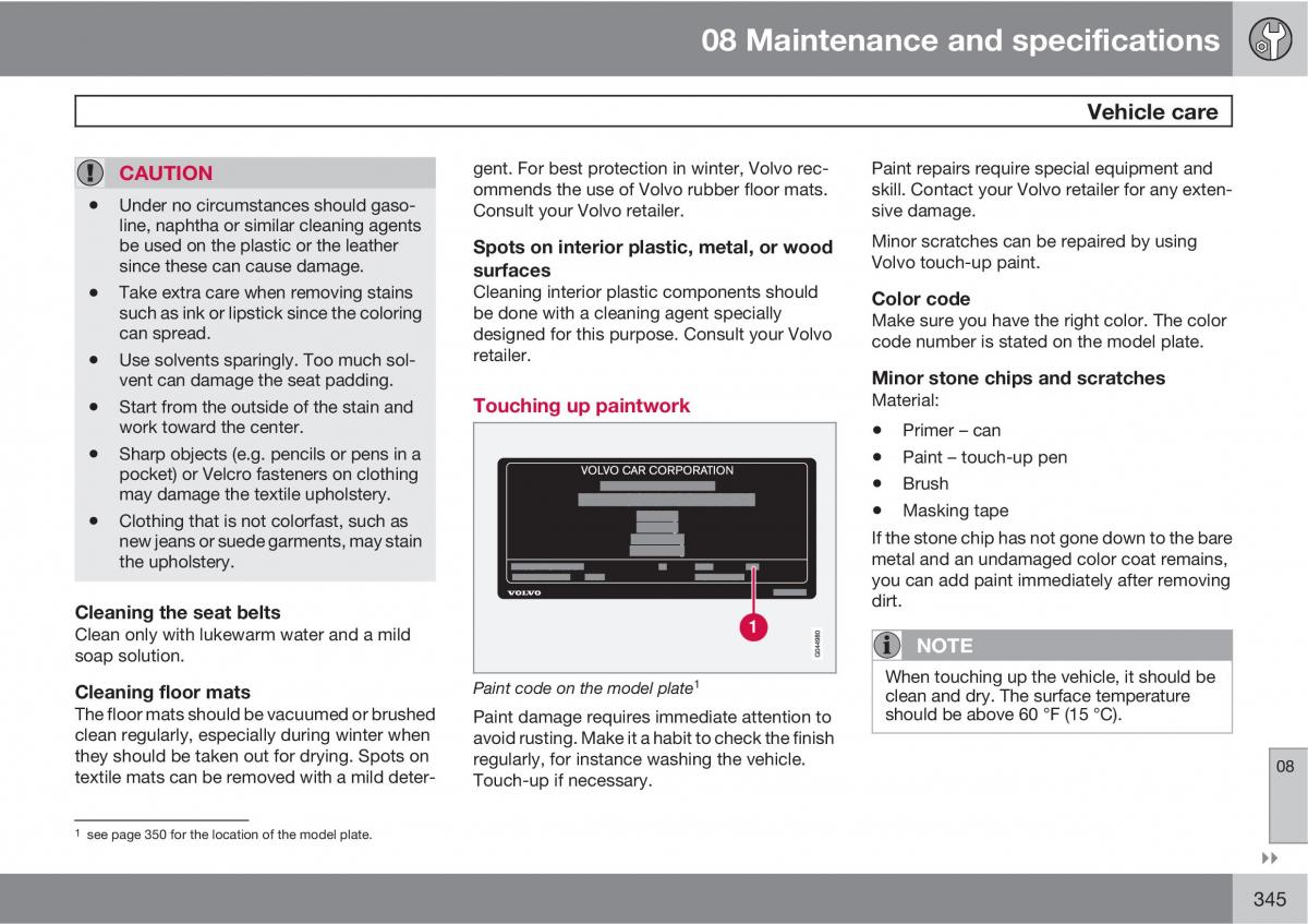 Volvo XC60 I 1 owners manual / page 345