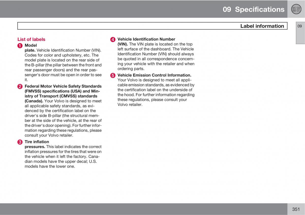 Volvo XC60 I 1 owners manual / page 351