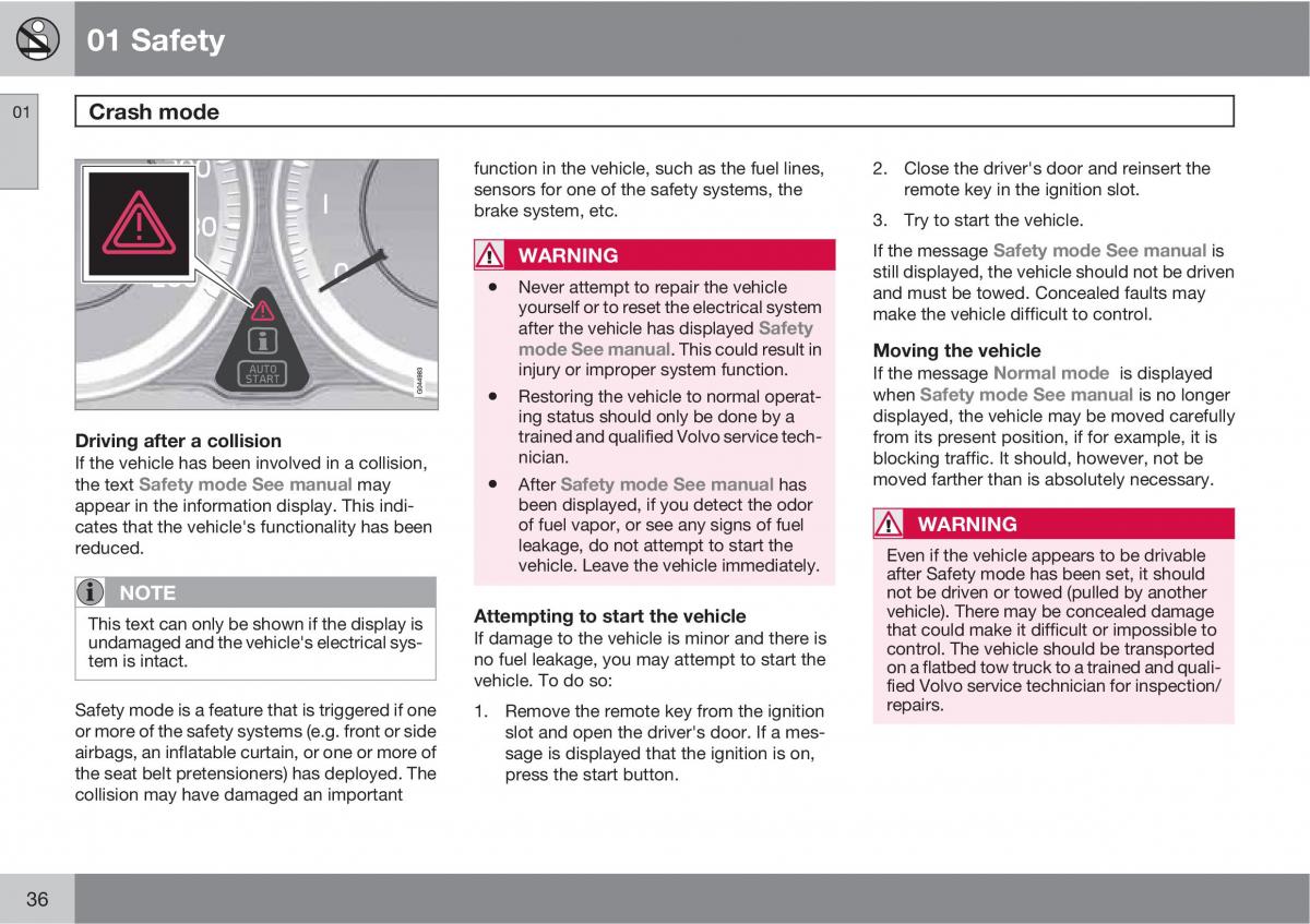 Volvo XC60 I 1 owners manual / page 36