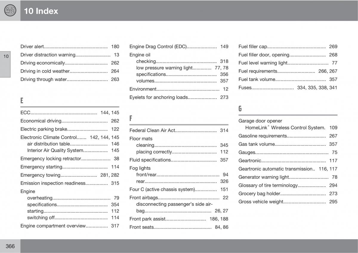 Volvo XC60 I 1 owners manual / page 366