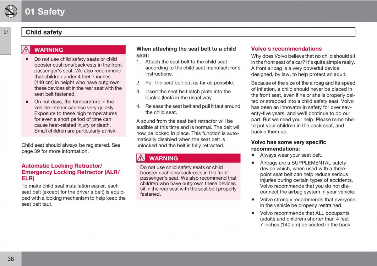 Volvo XC60 I 1 owners manual / page 38