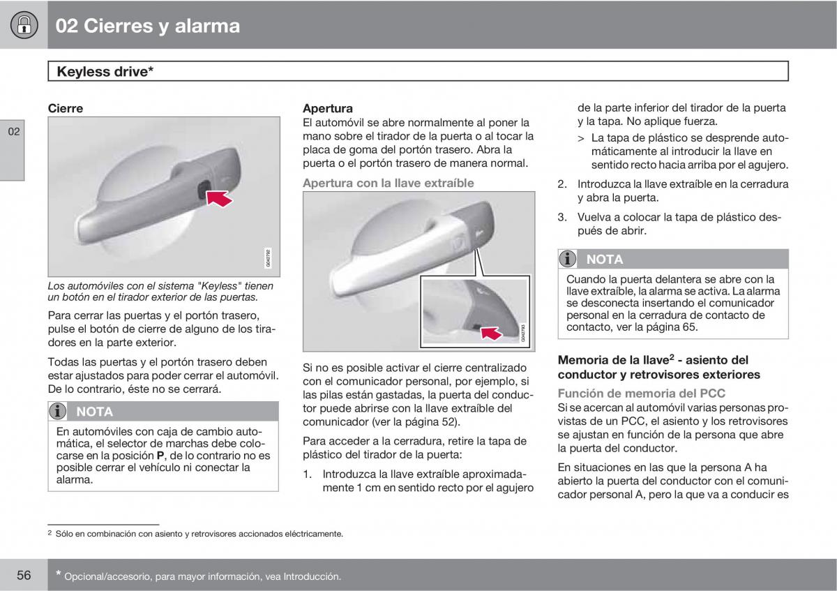 Volvo XC60 I 1 manual del propietario / page 56