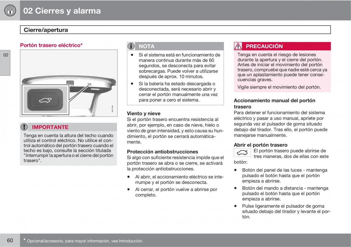 Volvo XC60 I 1 manual del propietario / page 60