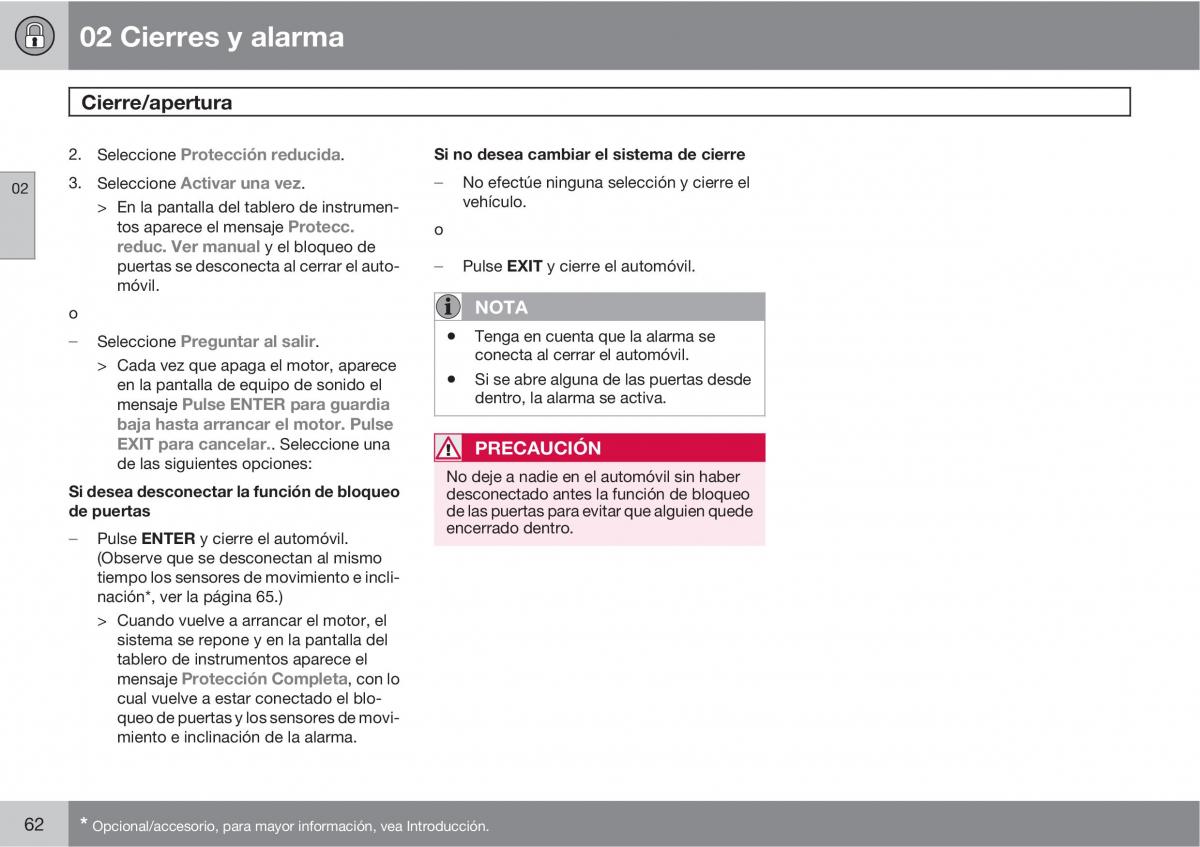 Volvo XC60 I 1 manual del propietario / page 62