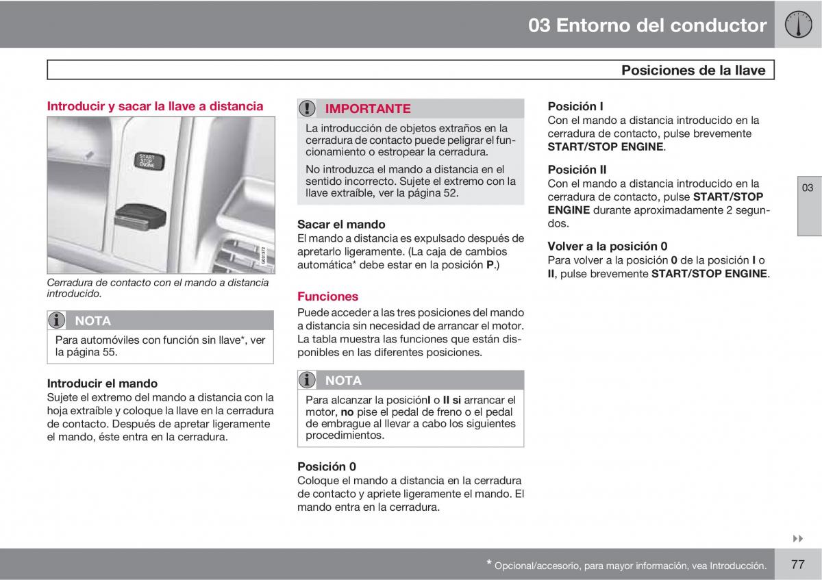 Volvo XC60 I 1 manual del propietario / page 77