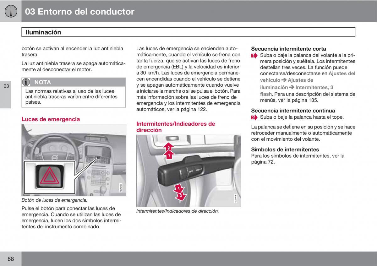 Volvo XC60 I 1 manual del propietario / page 88