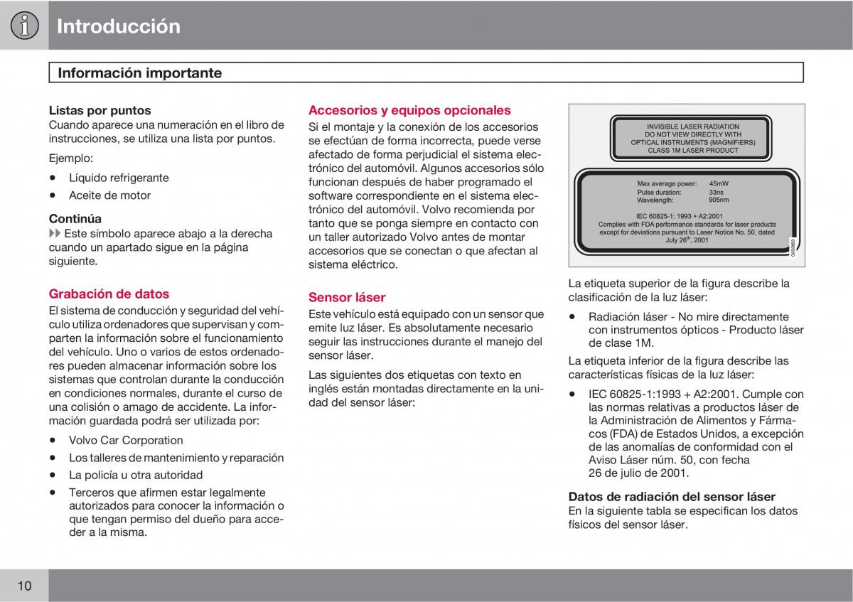 Volvo XC60 I 1 manual del propietario / page 10