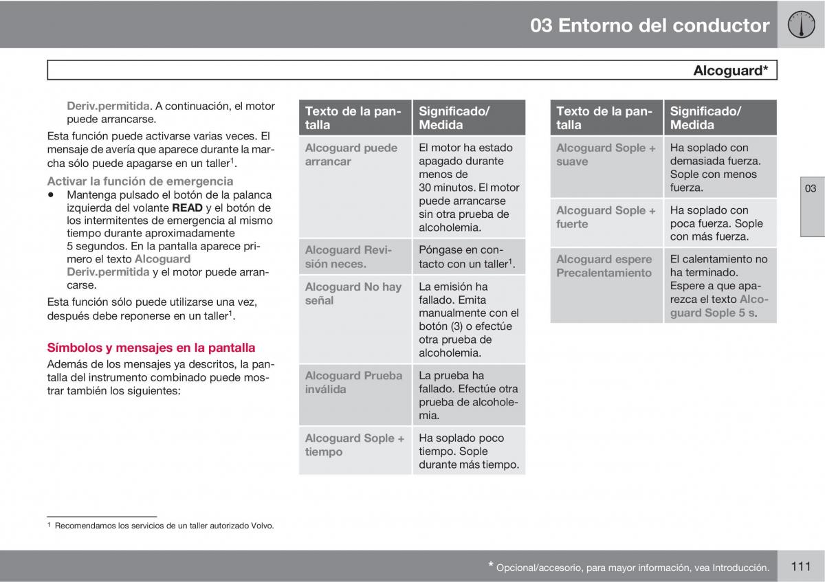 Volvo XC60 I 1 manual del propietario / page 111