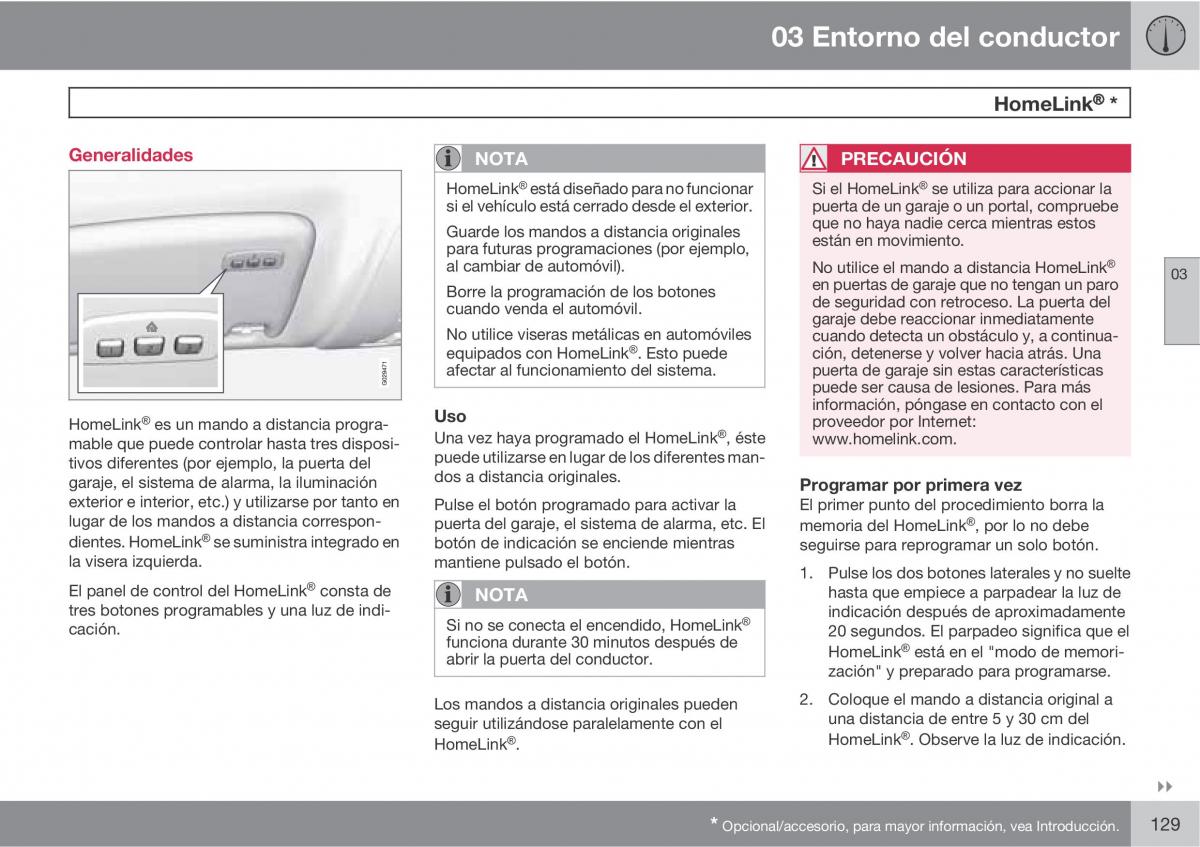 Volvo XC60 I 1 manual del propietario / page 129