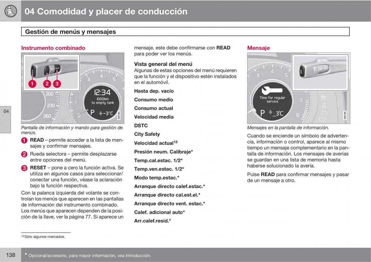 Volvo XC60 I 1 manual del propietario / page 138