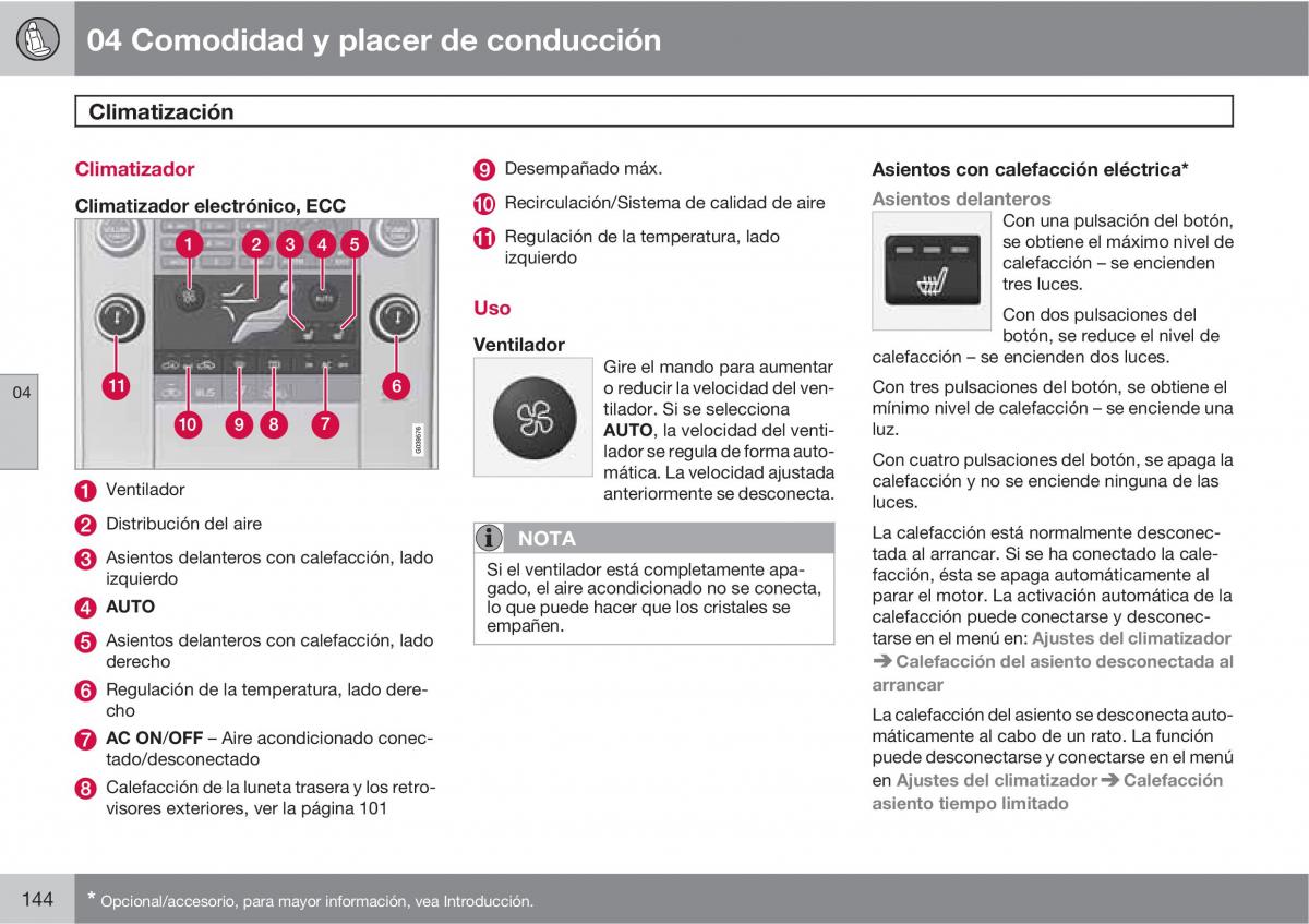 Volvo XC60 I 1 manual del propietario / page 144