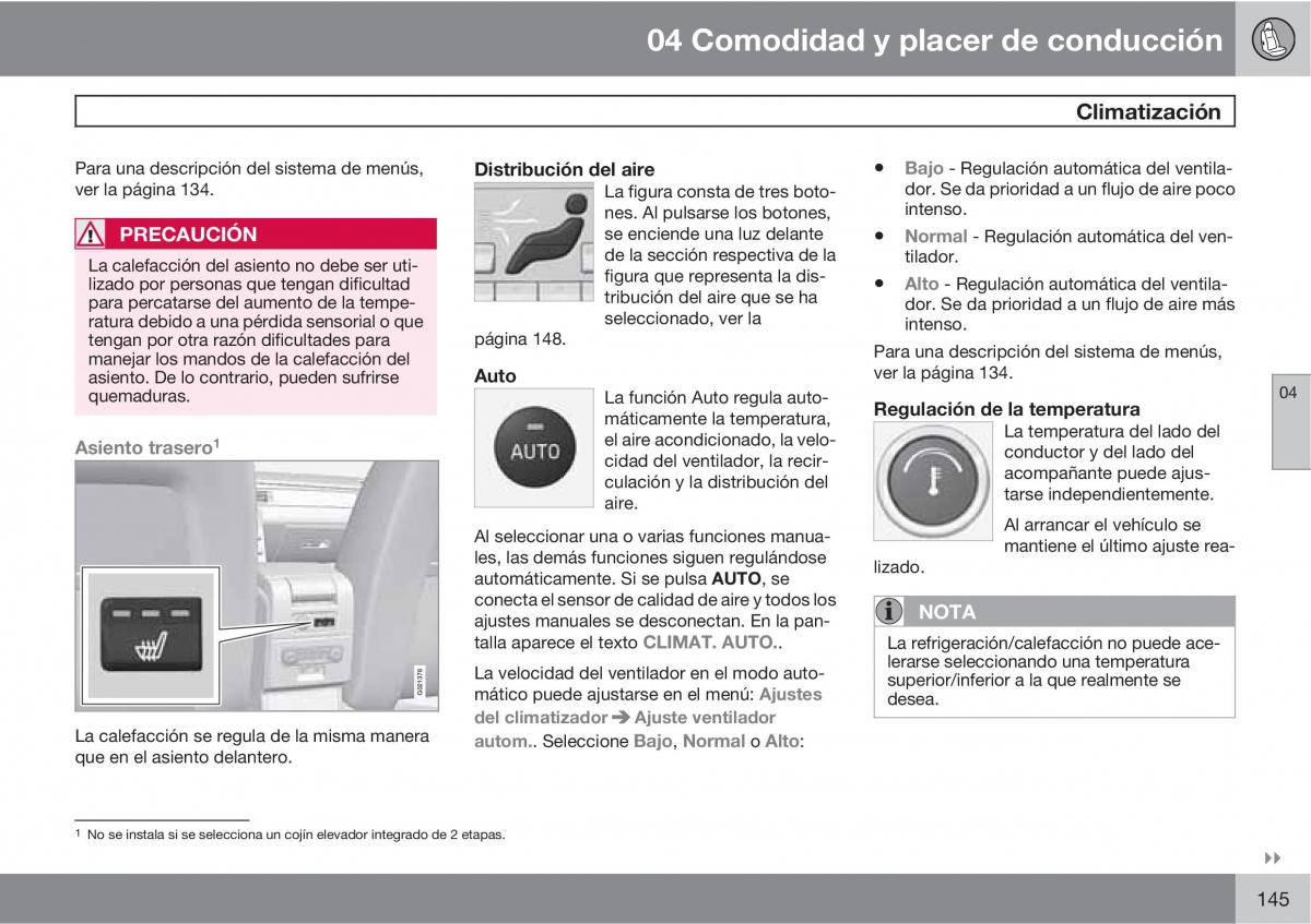 Volvo XC60 I 1 manual del propietario / page 145