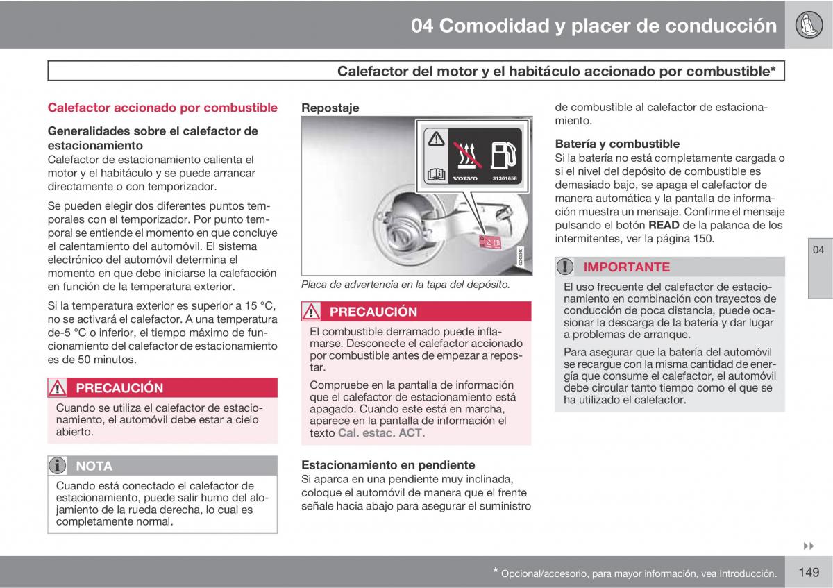 Volvo XC60 I 1 manual del propietario / page 149