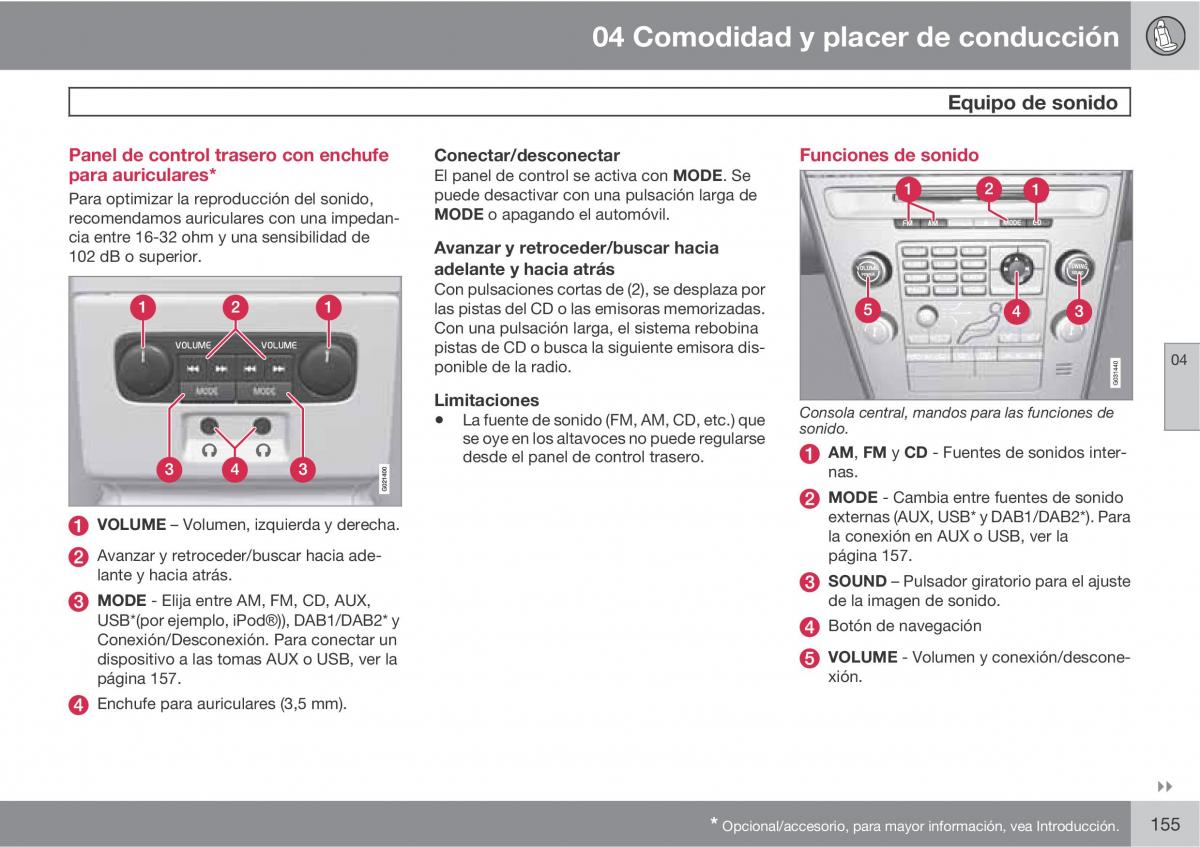 Volvo XC60 I 1 manual del propietario / page 155