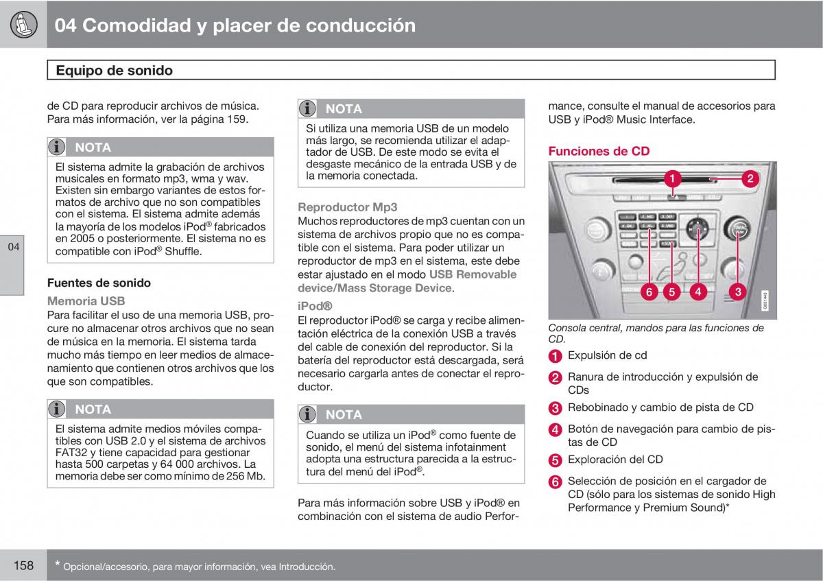 Volvo XC60 I 1 manual del propietario / page 158