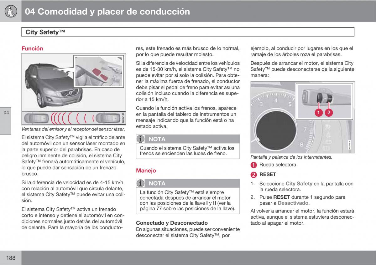 Volvo XC60 I 1 manual del propietario / page 188