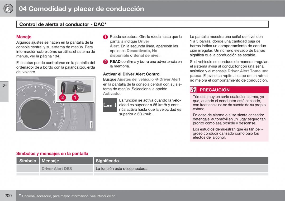 Volvo XC60 I 1 manual del propietario / page 200