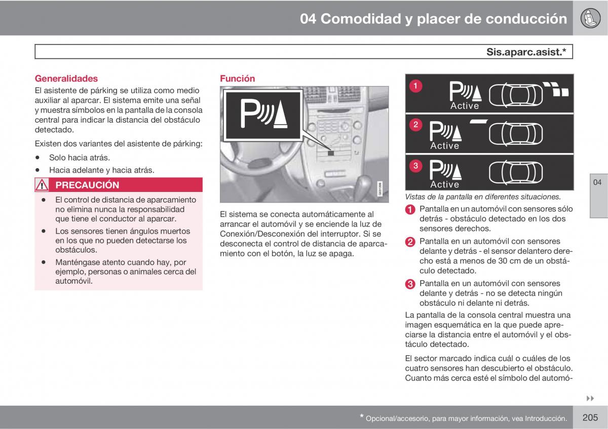 Volvo XC60 I 1 manual del propietario / page 205