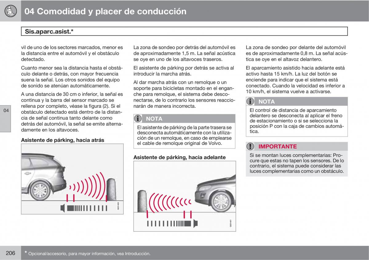 Volvo XC60 I 1 manual del propietario / page 206