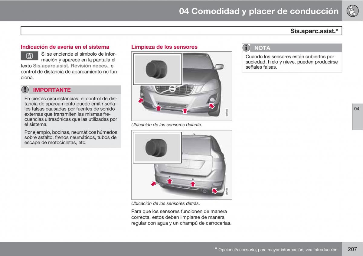 Volvo XC60 I 1 manual del propietario / page 207