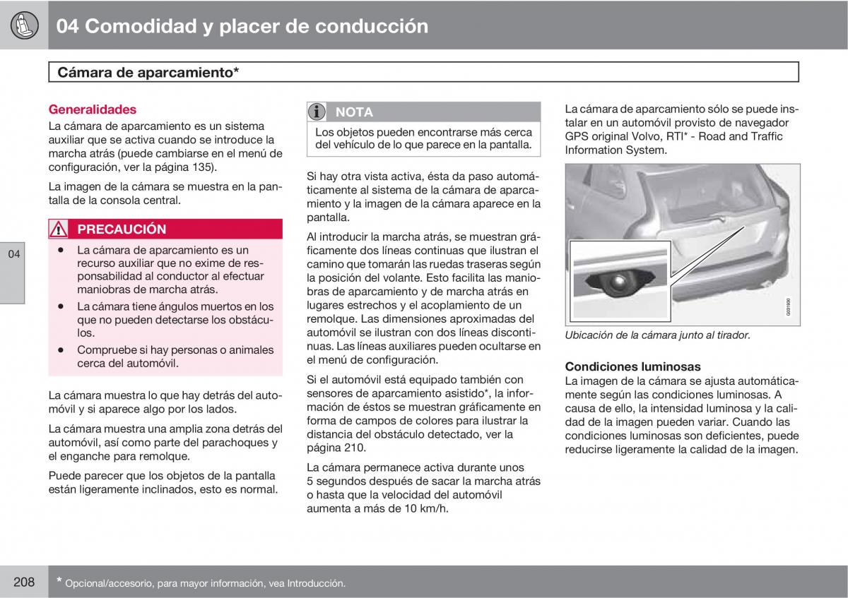 Volvo XC60 I 1 manual del propietario / page 208