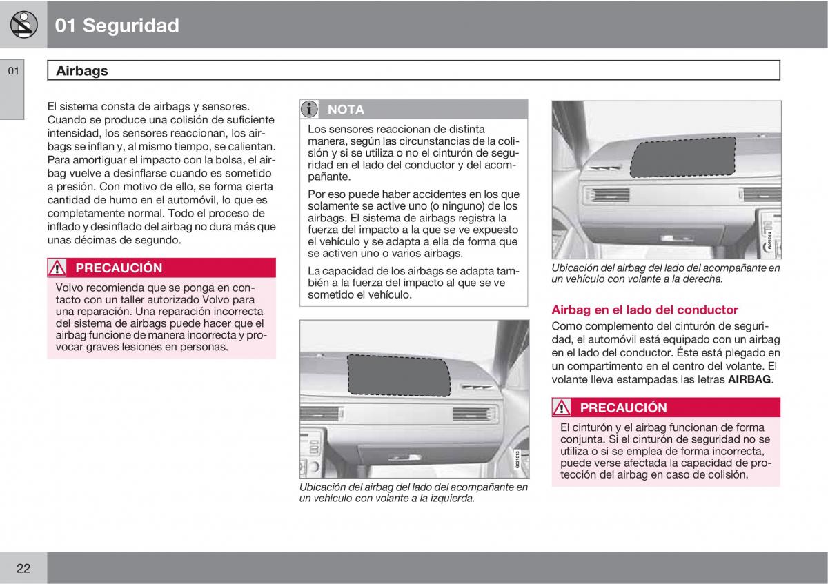 Volvo XC60 I 1 manual del propietario / page 22