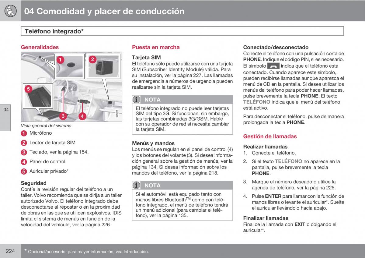 Volvo XC60 I 1 manual del propietario / page 224