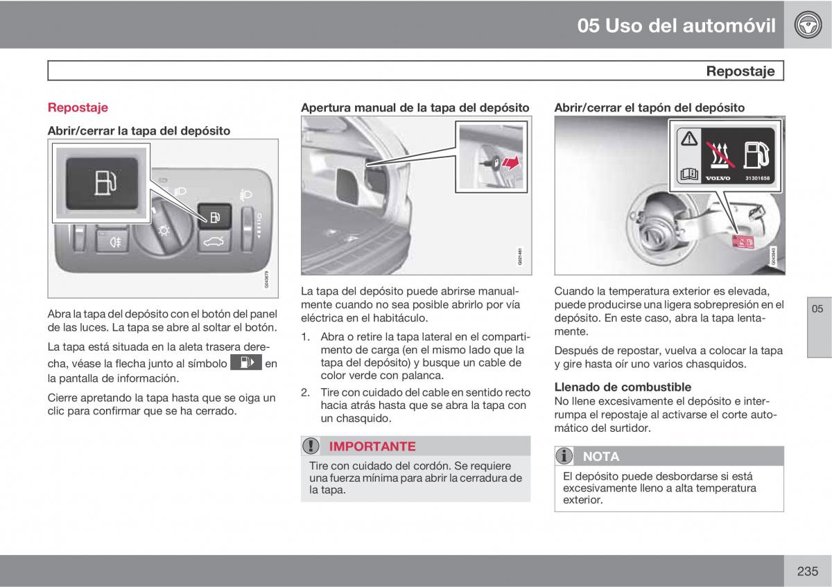 Volvo XC60 I 1 manual del propietario / page 235