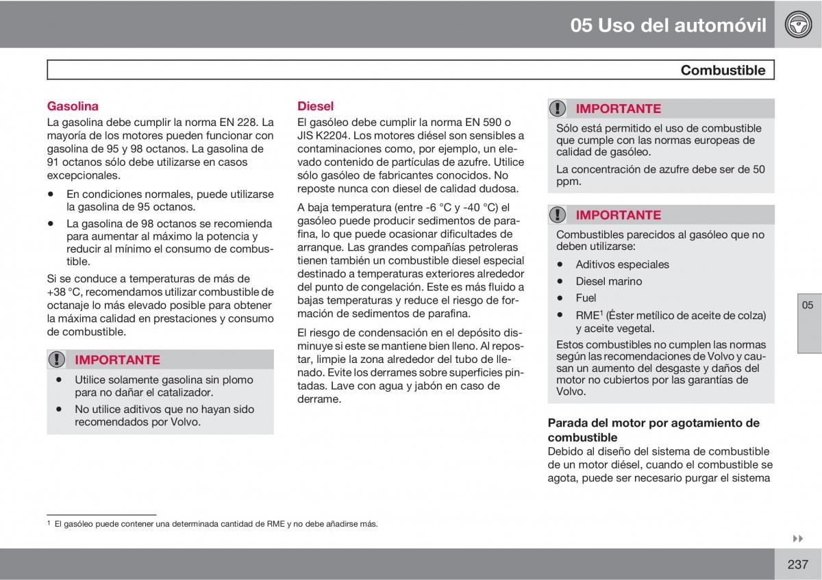 Volvo XC60 I 1 manual del propietario / page 237