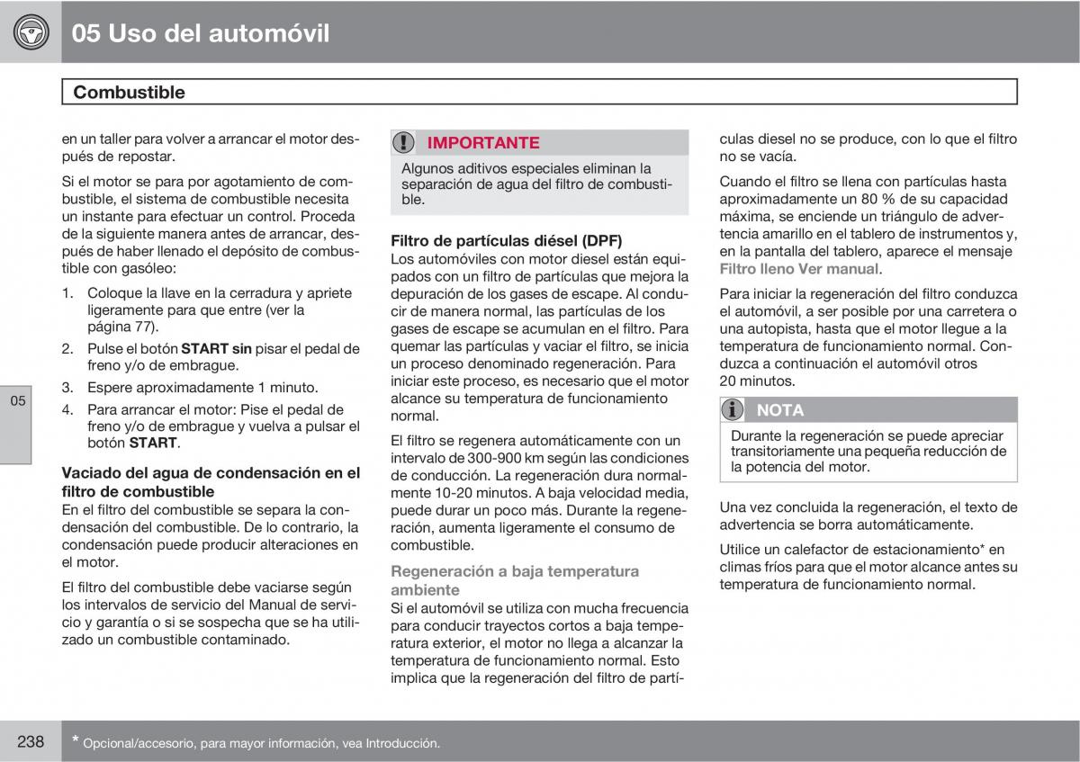 Volvo XC60 I 1 manual del propietario / page 238