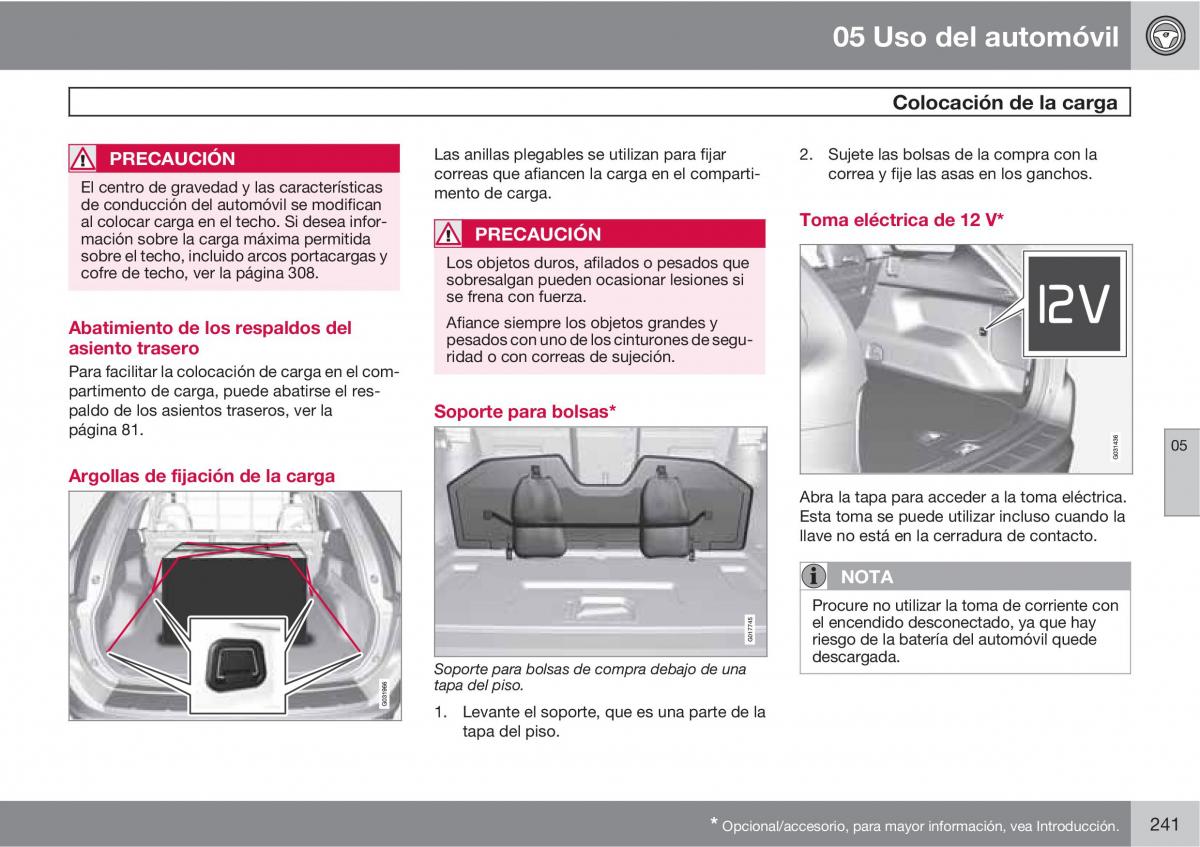 Volvo XC60 I 1 manual del propietario / page 241