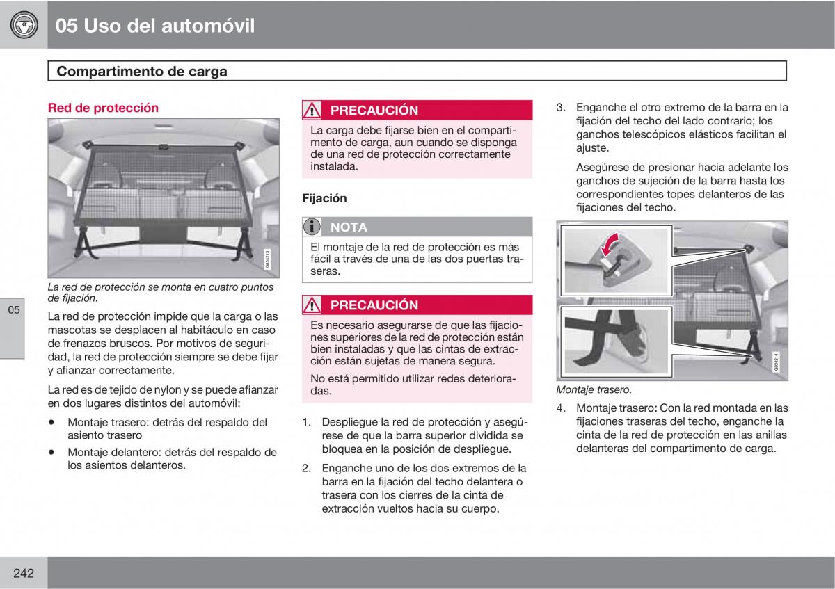 Volvo XC60 I 1 manual del propietario / page 242