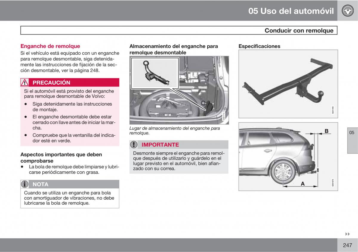 Volvo XC60 I 1 manual del propietario / page 247