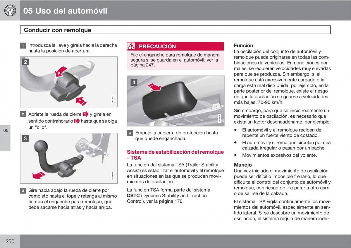 Volvo XC60 I 1 manual del propietario / page 250