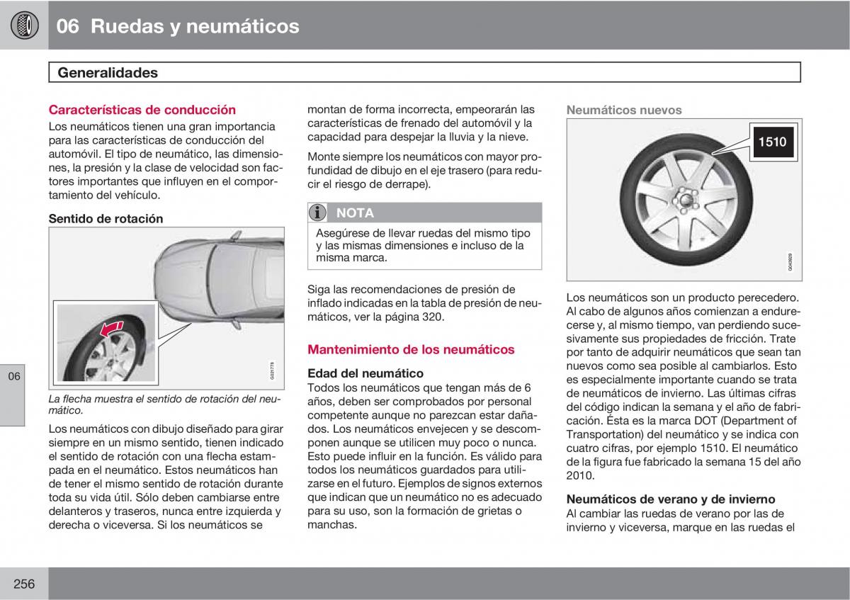 Volvo XC60 I 1 manual del propietario / page 256