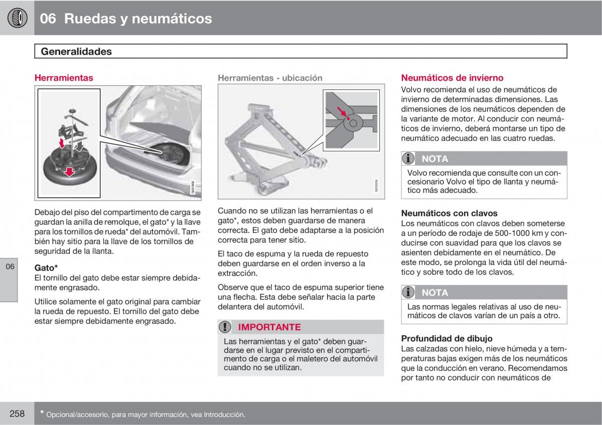 Volvo XC60 I 1 manual del propietario / page 258